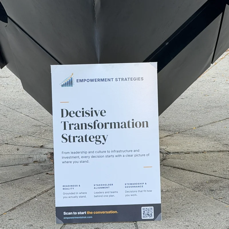 Empowerment Strategies display at the Cube on the University of Michigan campus.